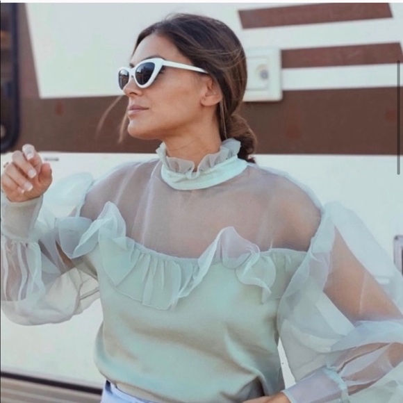 Zara Tops Zara Organza Knit Top Poshmark